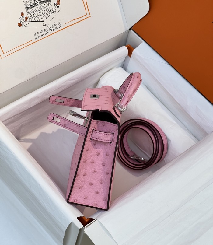 Mini Kelly 19 Ostrich“19*12*6CM”-0802=
