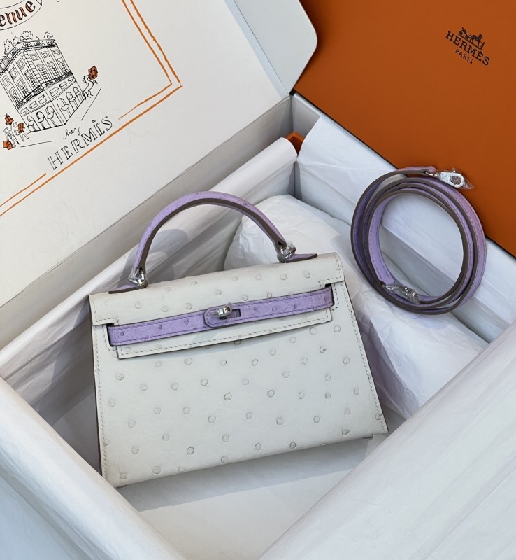 Mini Kelly Ostrich“19*12*6CM”-0032=