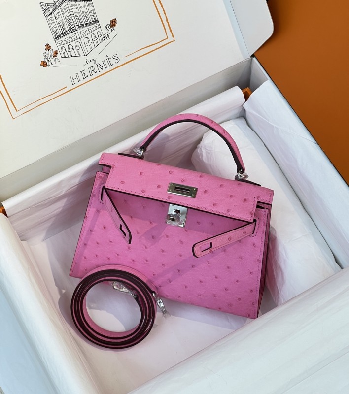 Mini Kelly 19 Ostrich“19*12*6CM”-0802=