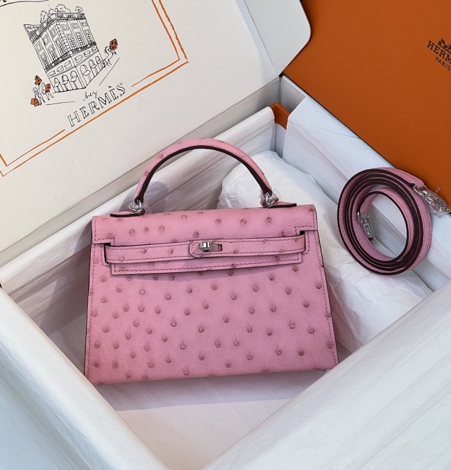 Mini Kelly 19 Ostrich“19*12*6CM”-0802=