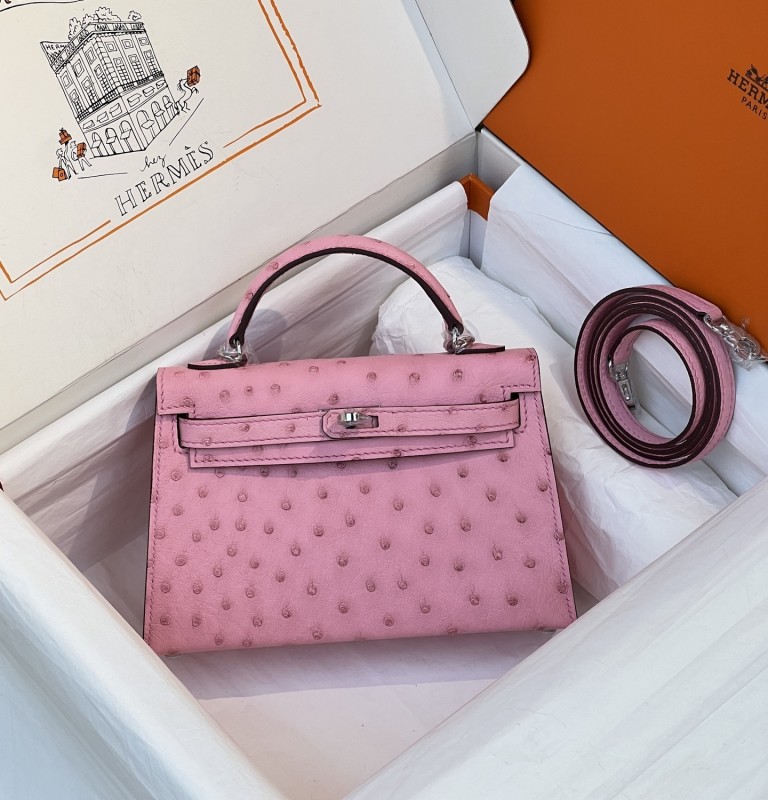 Mini Kelly 19 Ostrich“19*12*6CM”-0802=