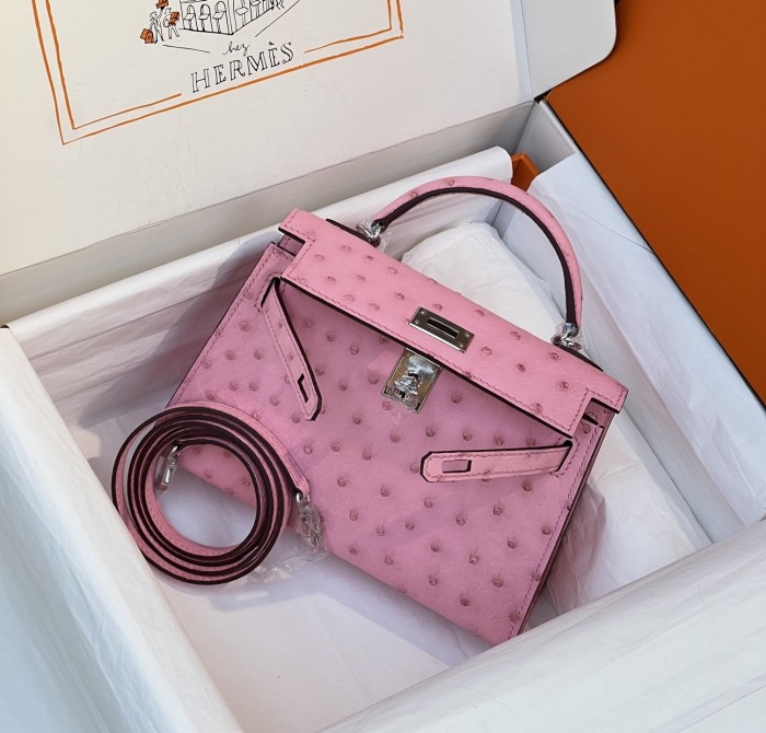 Mini Kelly 19 Ostrich“19*12*6CM”-0802=