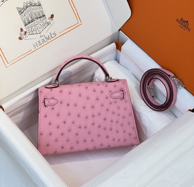 Mini Kelly 19 Ostrich“19*12*6CM”-0802=