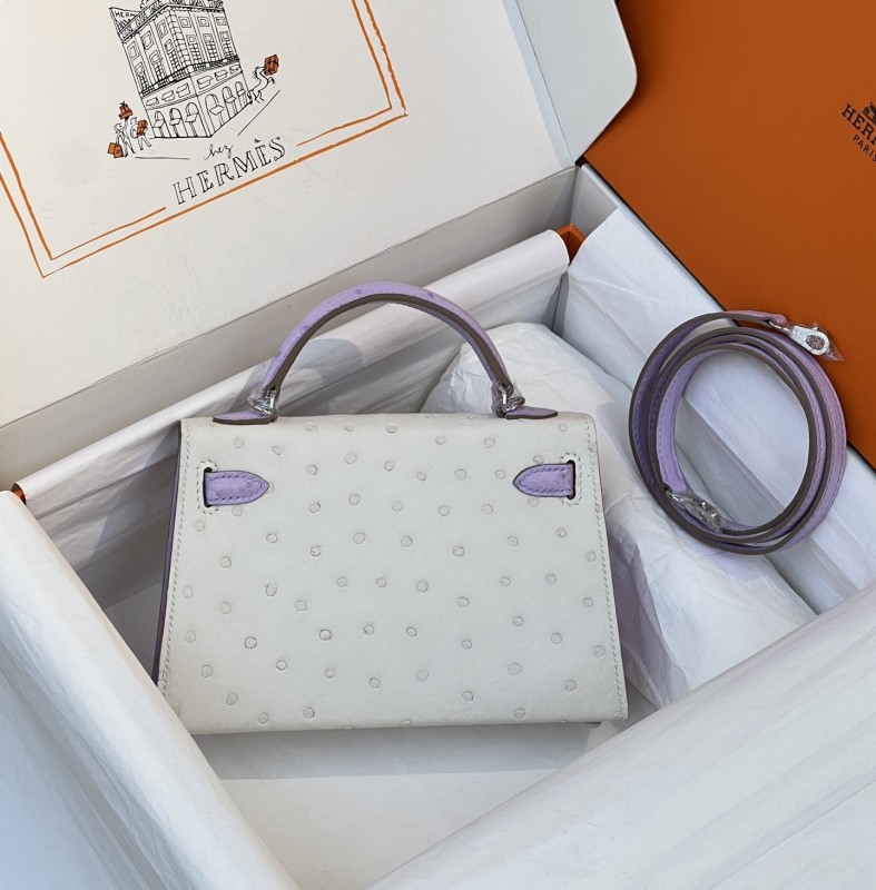 Mini Kelly Ostrich“19*12*6CM”-0032=