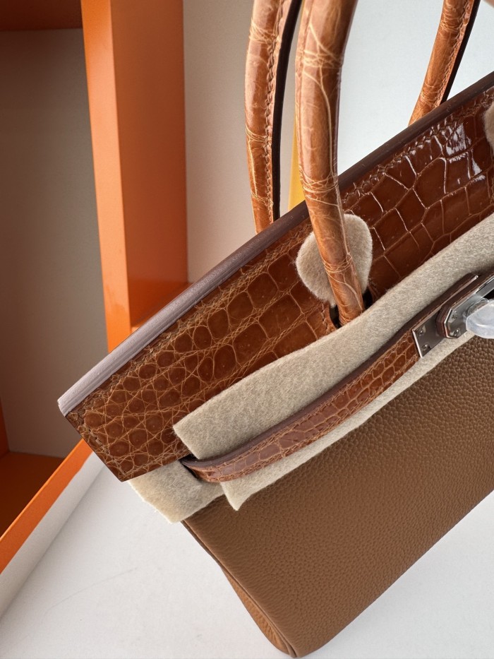 Birkin Touch Togo-Crocodile“25*20*13CM” -0043=