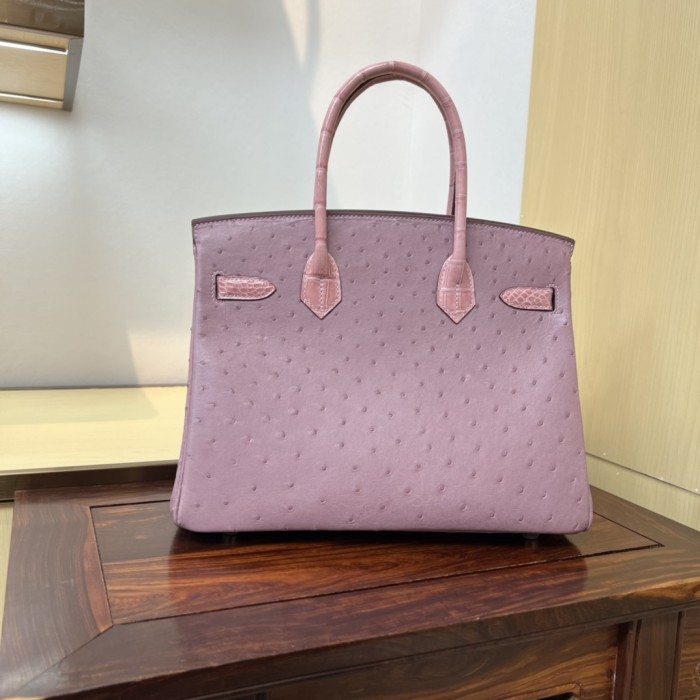 Birkin 30 Touch Ostrich-Crocodile“30*22*16CM”-0093=