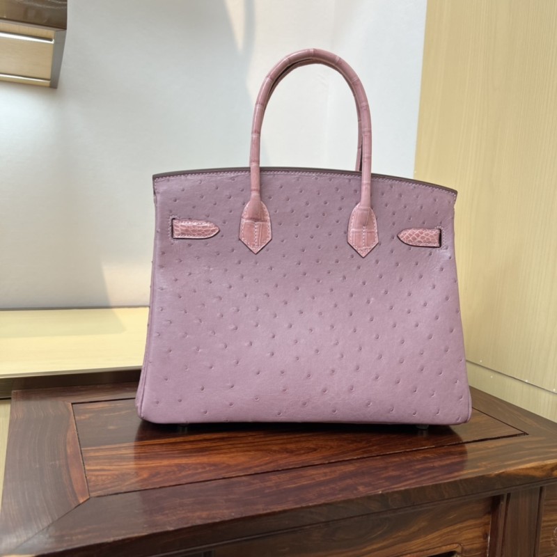 Birkin 30 Touch Ostrich-Crocodile“30*22*16CM”-0093=