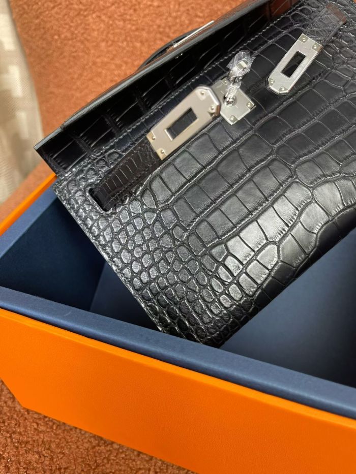Kelly Pochette 22 Matte Alligator“22*13*7CM”-0097=