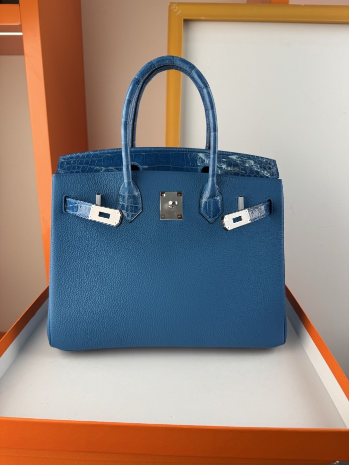 Birkin 30 Touch Togo-Crocodile“30*22*16CM”-0063=