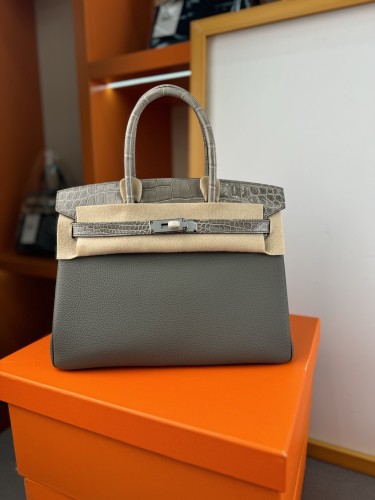Birkin 30 Touch Togo-Crocodile“30*22*16CM”-0063=