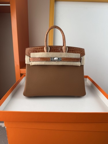 Birkin Touch Togo-Crocodile“25*20*13CM” -0043=