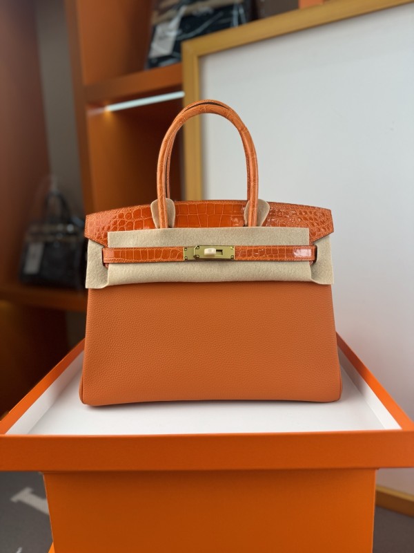 Birkin 30 Touch Togo-Crocodile“30*22*16CM”-0063=