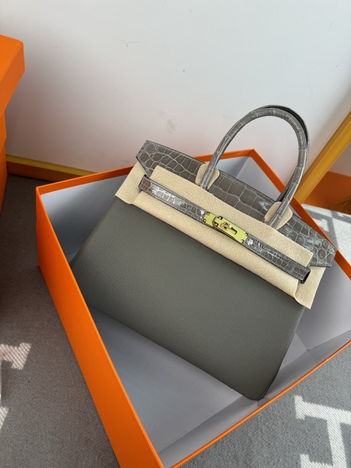 Birkin 30 Touch Togo-Crocodile“30*22*16CM”-0063=