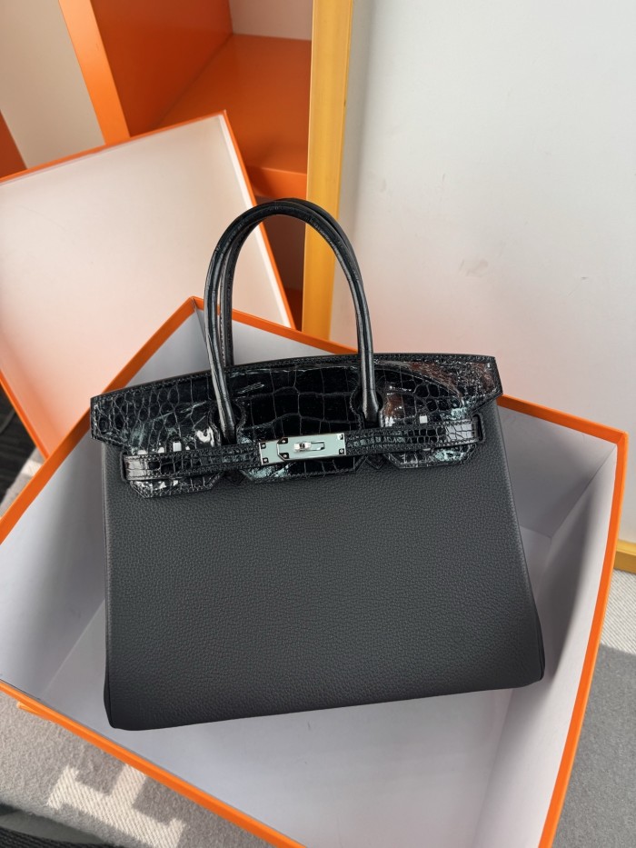 Birkin 30 Touch Togo-Crocodile“30*22*16CM”-0063=