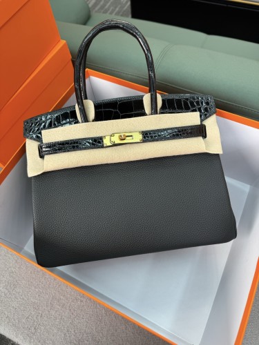 Birkin 30 Touch Togo-Crocodile“30*22*16CM”-0063=
