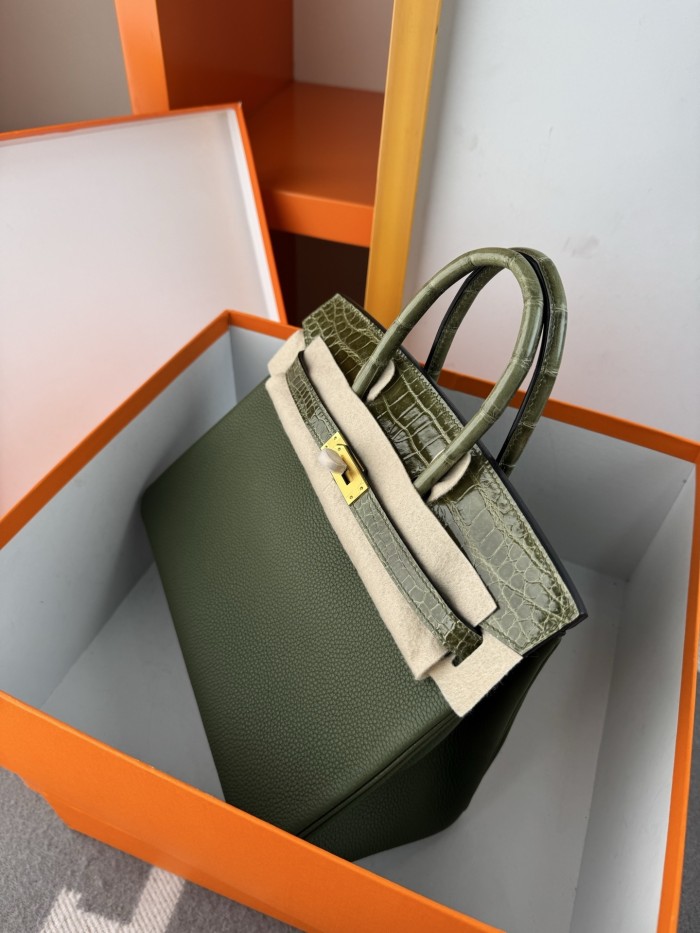Birkin Touch Togo-Crocodile“25*20*13CM” -0043=