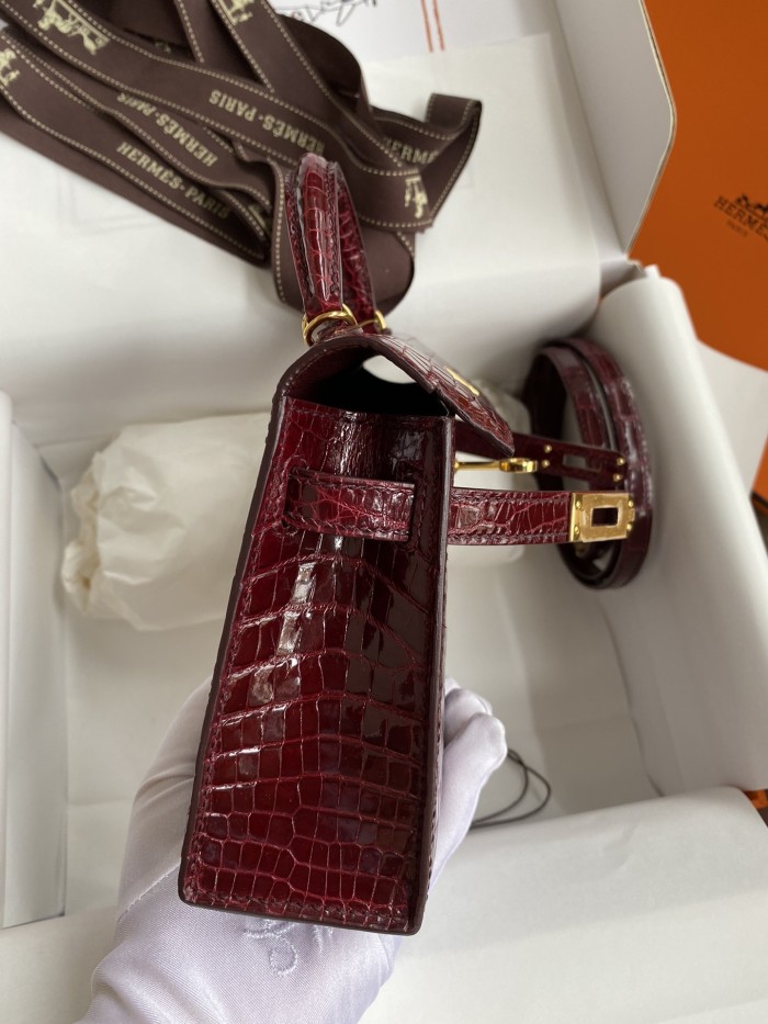 Mini Kelly 19 Nile Crocodile“19*13*7CM”-0096=