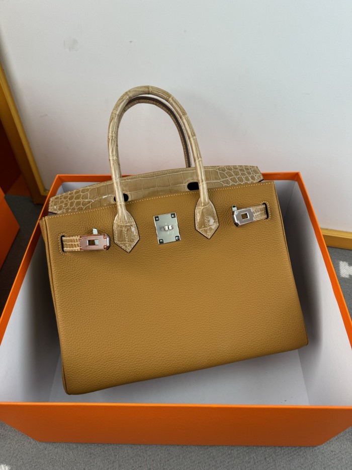 Birkin 30 Touch Togo-Crocodile“30*22*16CM”-0063=
