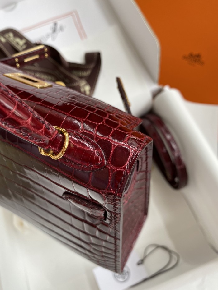 Mini Kelly 19 Nile Crocodile“19*13*7CM”-0096=