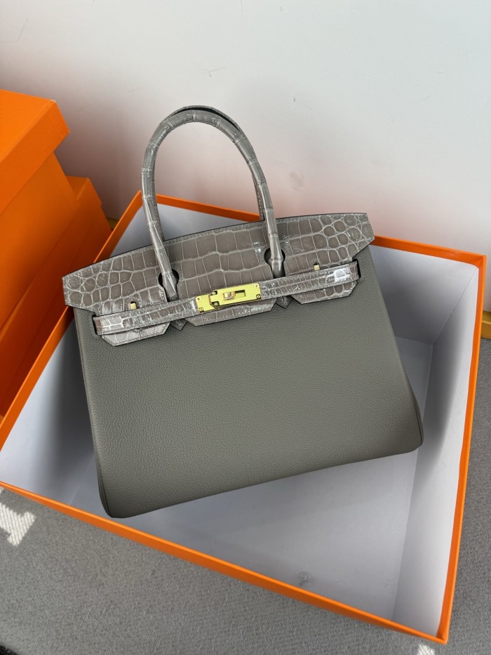 Birkin 30 Touch Togo-Crocodile“30*22*16CM”-0063=