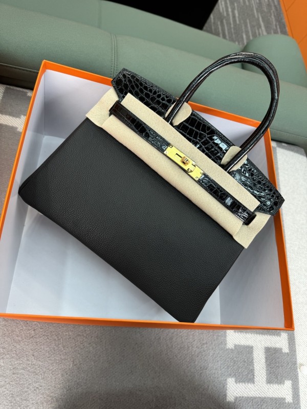 Birkin 30 Touch Togo-Crocodile“30*22*16CM”-0063=