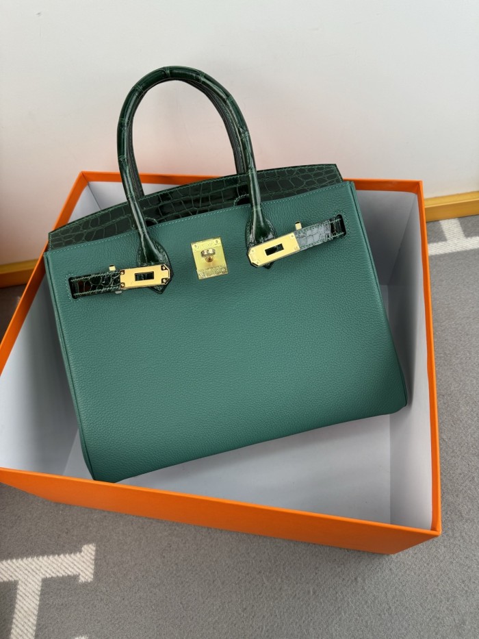 Birkin 30 Touch Togo-Crocodile“30*22*16CM”-0063=