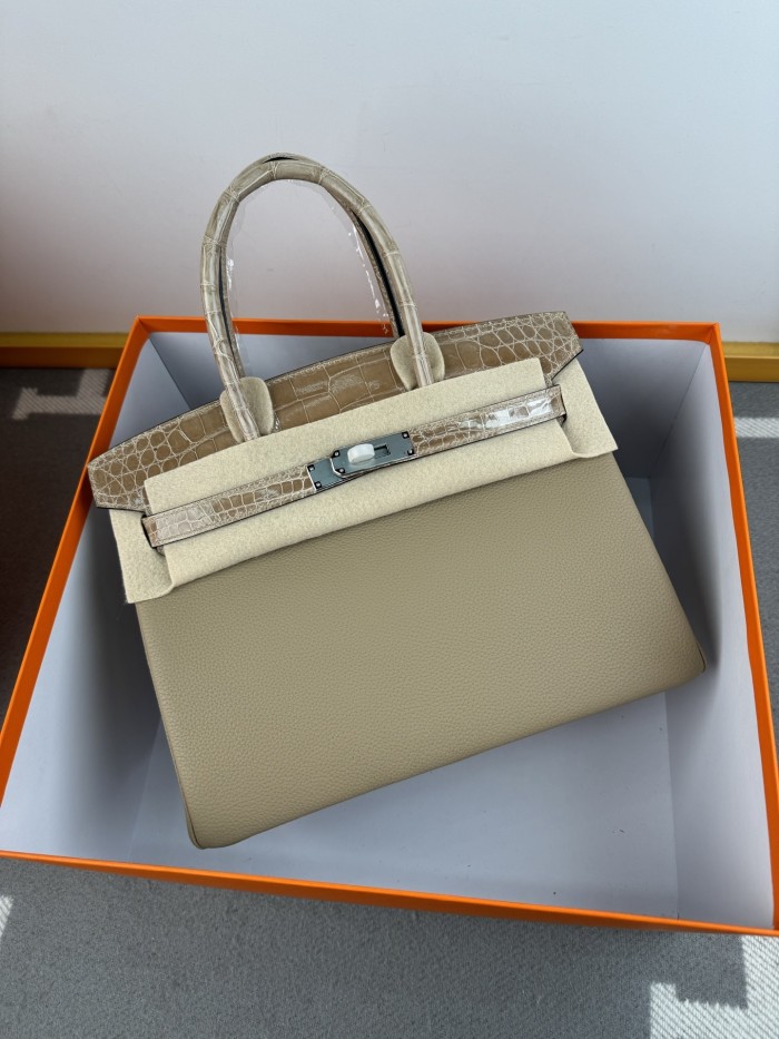 Birkin 30 Touch Togo-Crocodile“30*22*16CM”-0063=