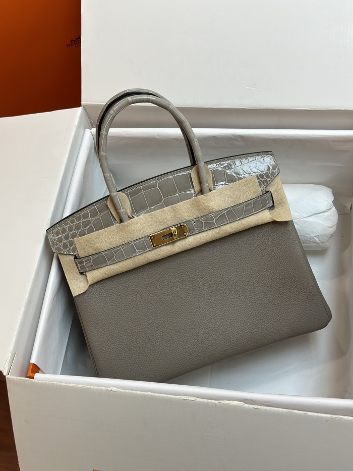 Birkin 30Togo-Crocodile“30*22*6CM”-0085=
