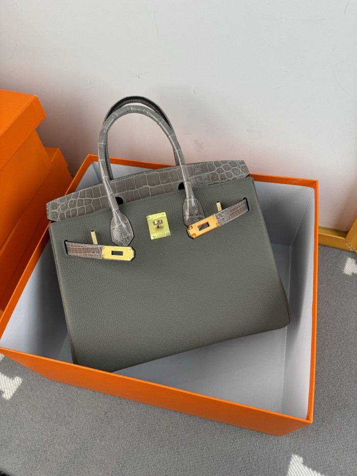 Birkin 30 Touch Togo-Crocodile“30*22*16CM”-0063=