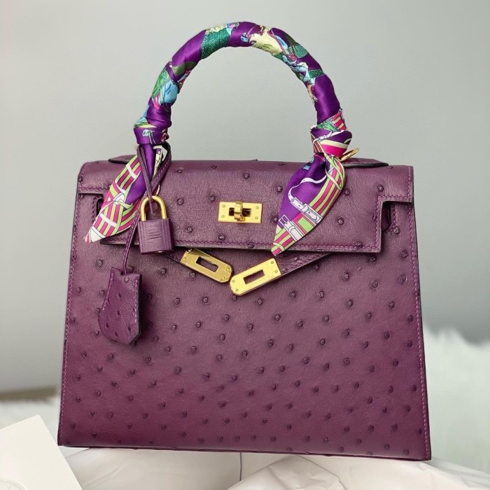 Kelly 25CM Ostrich“25*19*9CM”-0082=