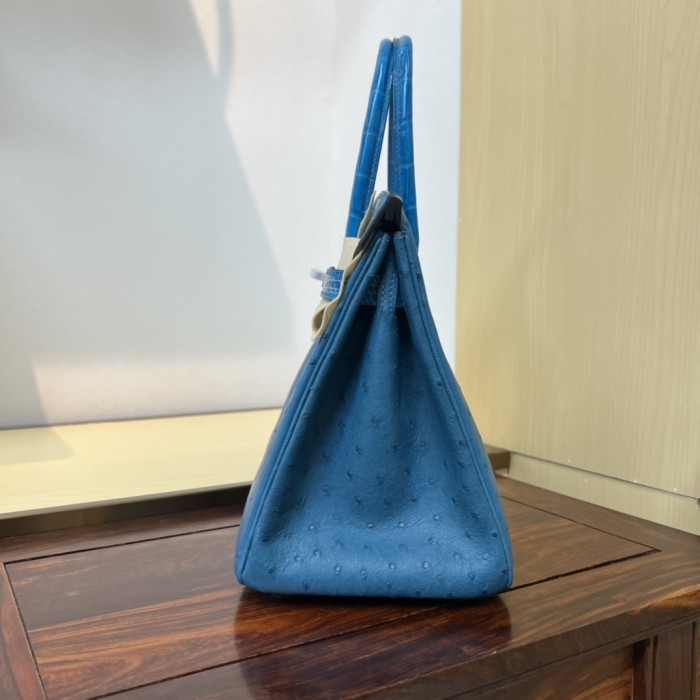 Birkin 30 Touch Ostrich-Crocodile“30*22*16CM”-0093=