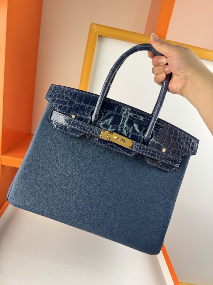 Birkin 30 Touch Togo-Crocodile“30*22*16CM”-0063=