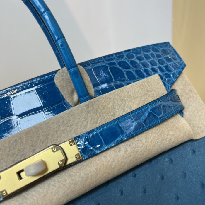 Birkin 30 Touch Ostrich-Crocodile“30*22*16CM”-0093=