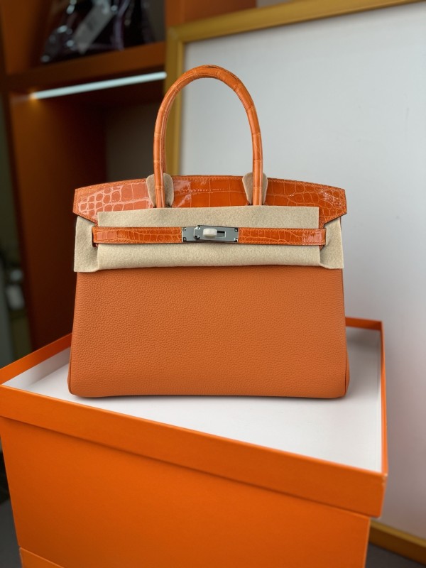 Birkin 30 Touch Togo-Crocodile“30*22*16CM”-0063=