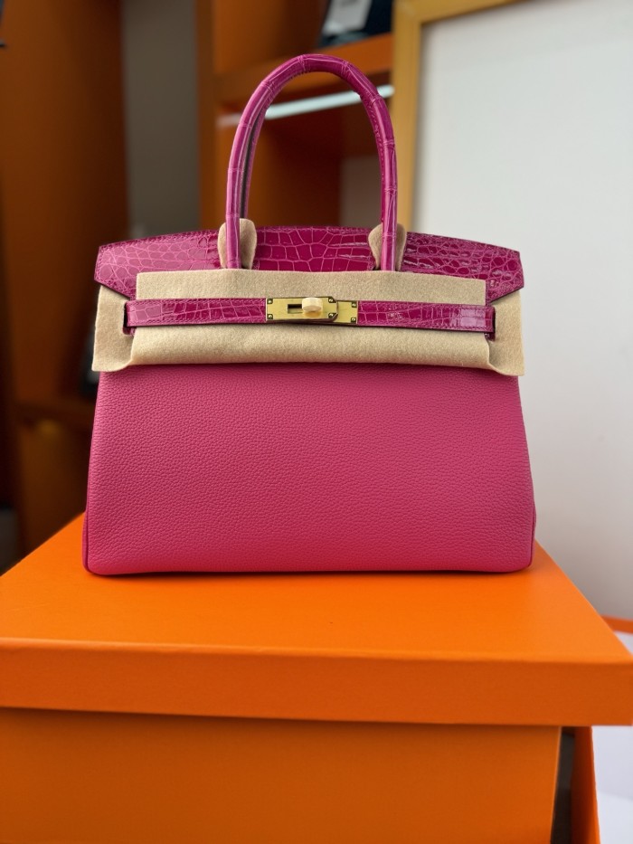 Birkin 30 Touch Togo-Crocodile“30*22*16CM”-0063=