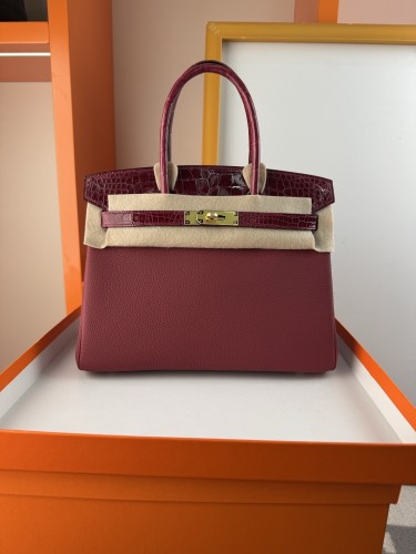 Birkin 30 Touch Togo-Crocodile“30*22*16CM”-0063=