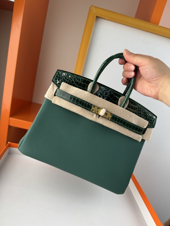 Birkin Touch Togo-Crocodile“25*20*13CM” -0043=
