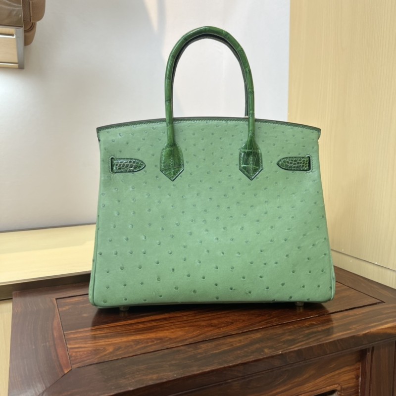 Birkin 30 Touch Ostrich-Crocodile“30*22*16CM”-0093=