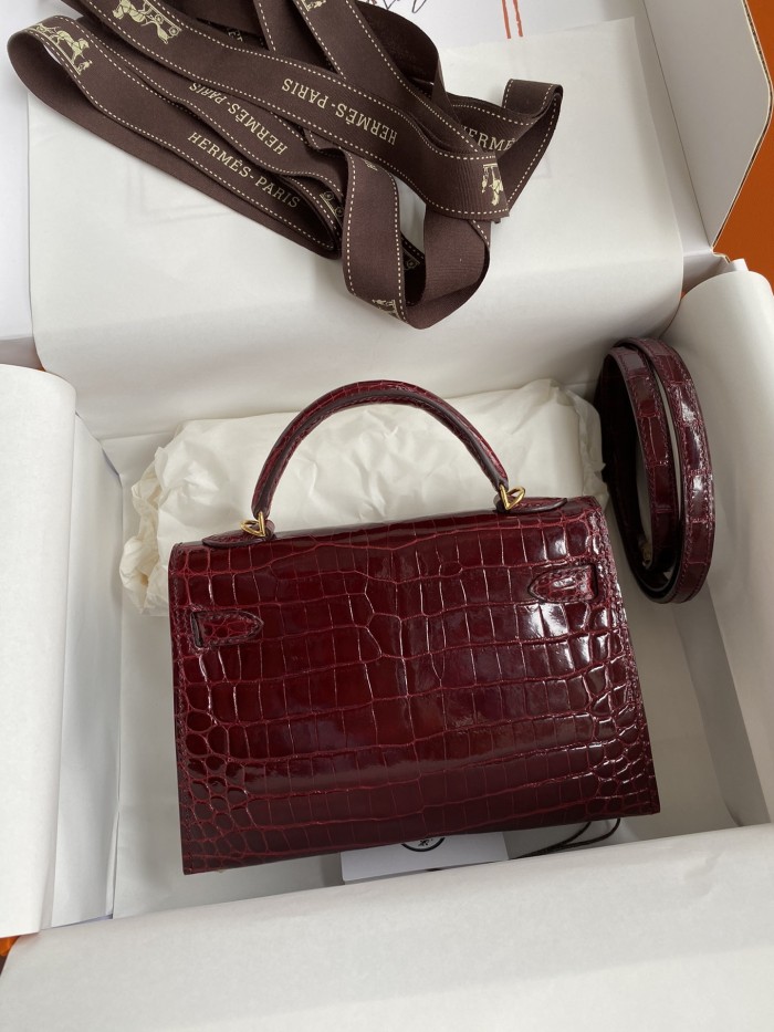 Mini Kelly 19 Nile Crocodile“19*13*7CM”-0096=