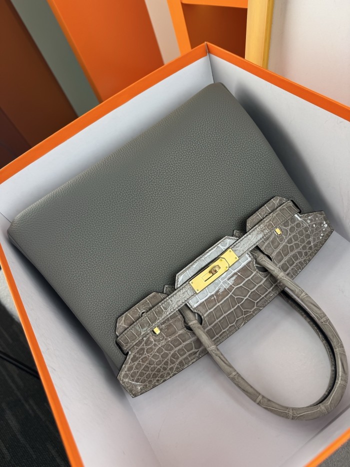 Birkin 30 Touch Togo-Crocodile“30*22*16CM”-0063=