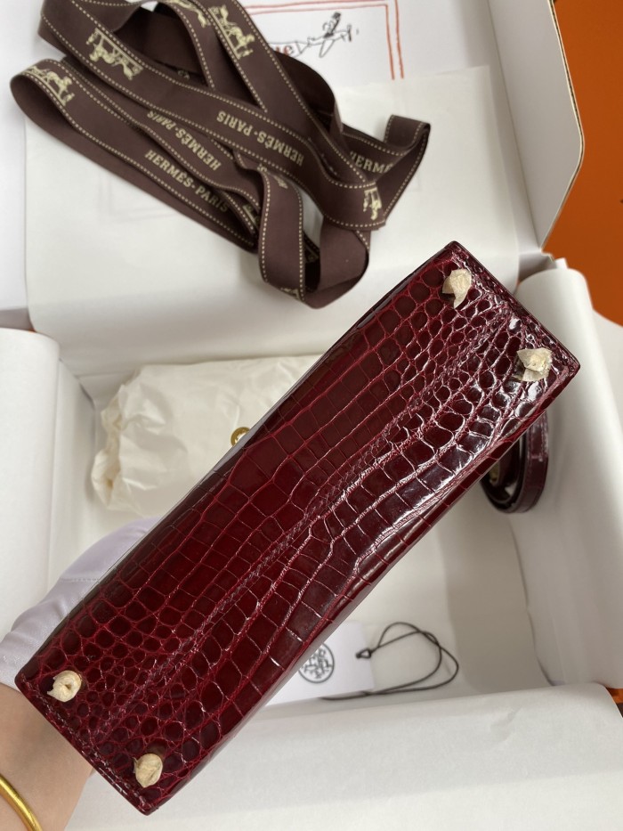 Mini Kelly 19 Nile Crocodile“19*13*7CM”-0096=