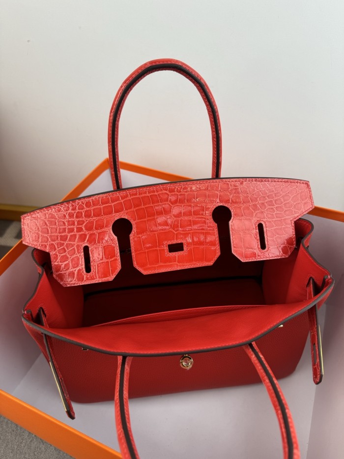 Birkin 30 Touch Togo-Crocodile“30*22*16CM”-0063=