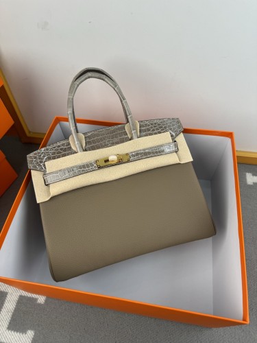 Birkin 30 Touch Togo-Crocodile“30*22*16CM”-0063=