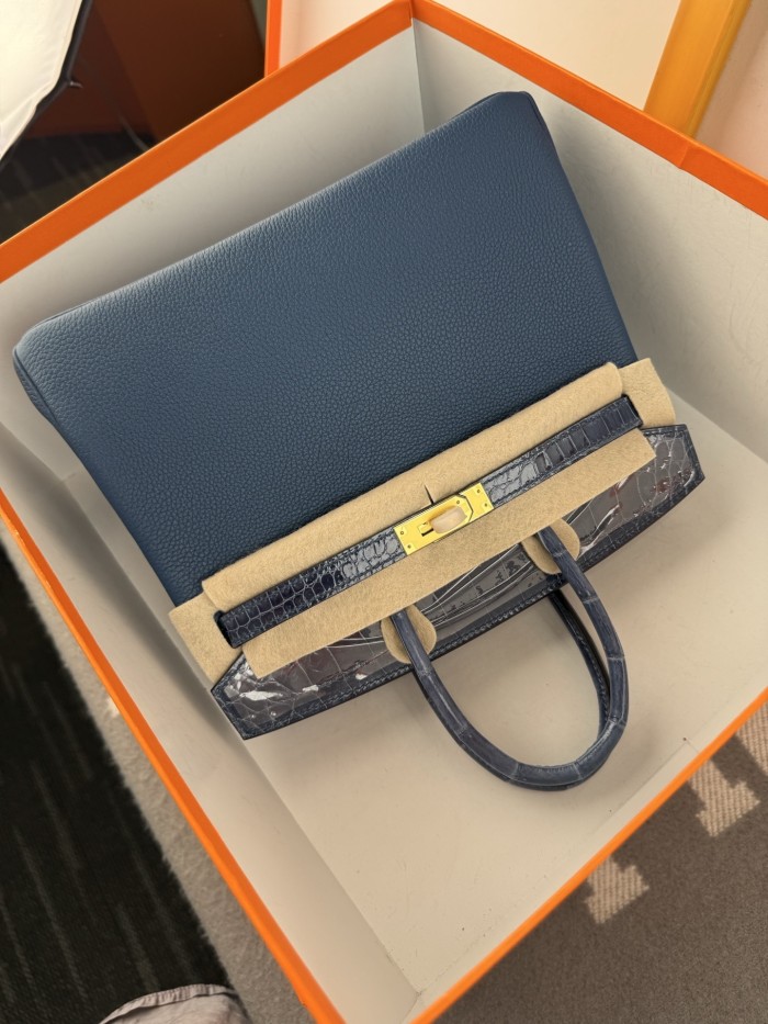 Birkin Touch Togo-Crocodile“25*20*13CM” -0043=