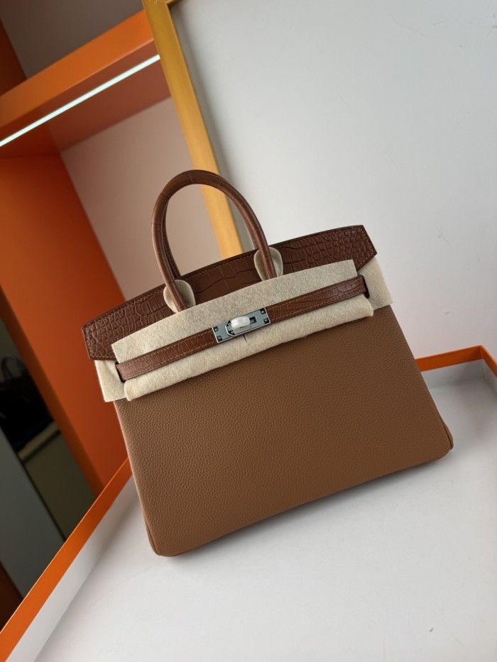 Birkin Touch Togo-Crocodile“25*20*13CM” -0043=