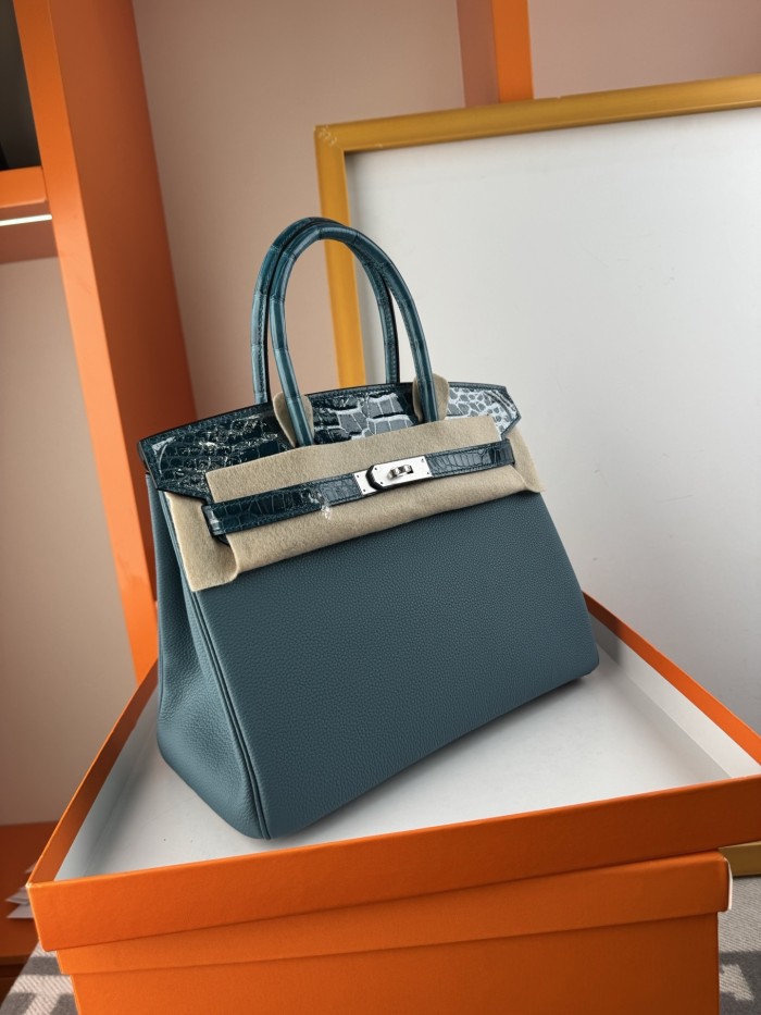 Birkin 30 Touch Togo-Crocodile“30*22*16CM”-0063=