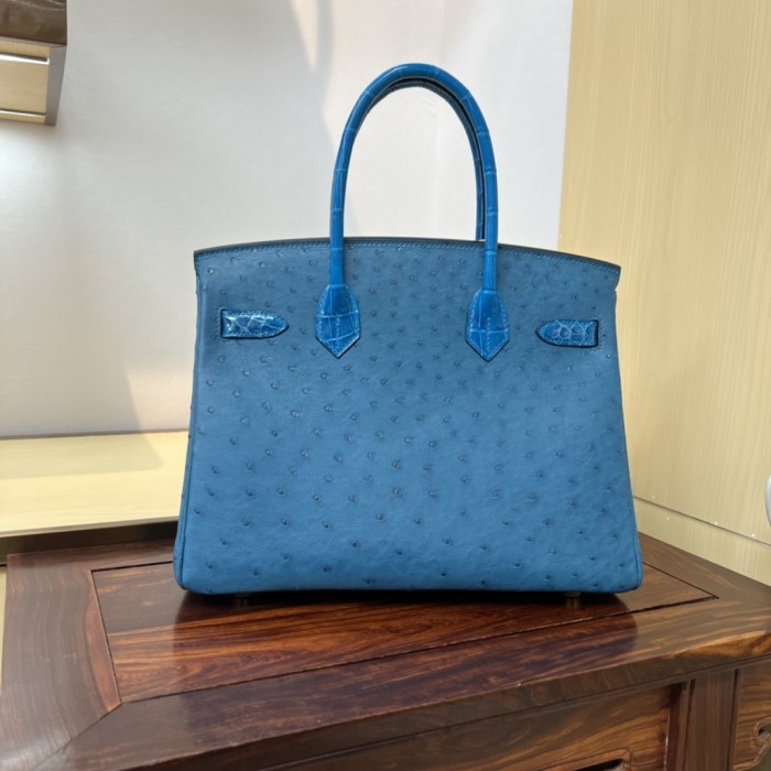 Birkin 30 Touch Ostrich-Crocodile“30*22*16CM”-0093=