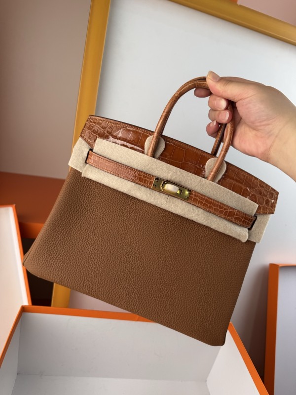 Birkin Touch Togo-Crocodile“25*20*13CM” -0043=