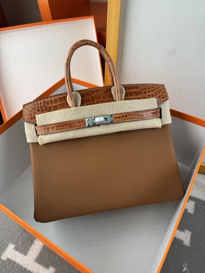 Birkin Touch Togo-Crocodile“25*20*13CM” -0043=