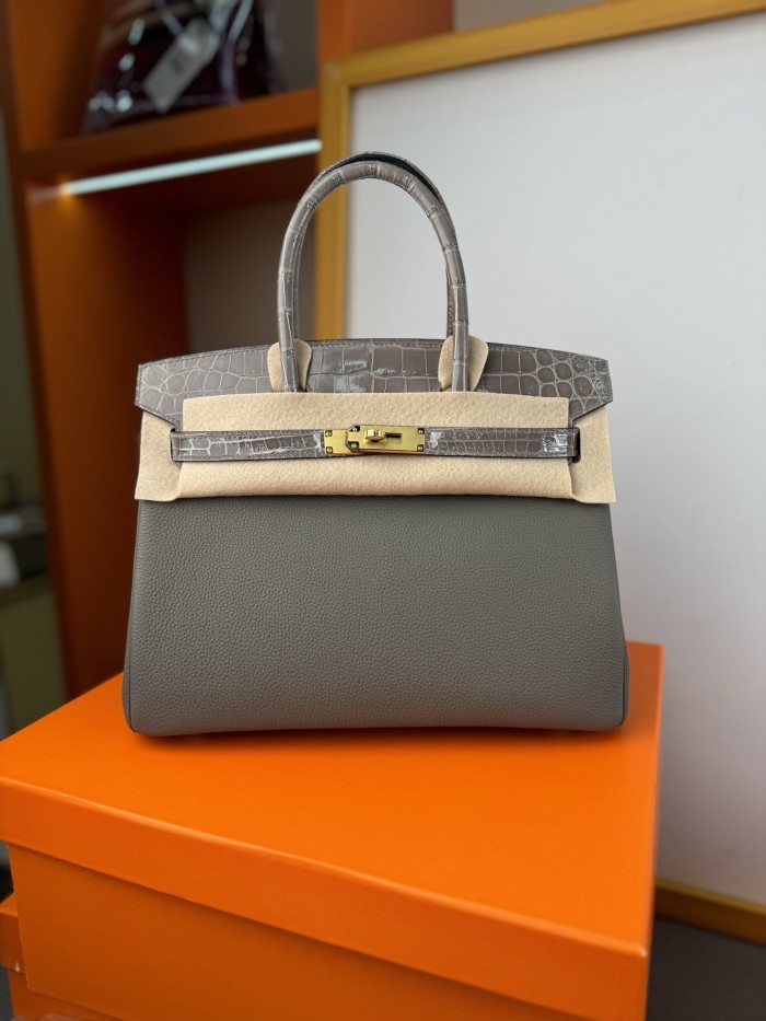 Birkin 30 Touch Togo-Crocodile“30*22*16CM”-0063=